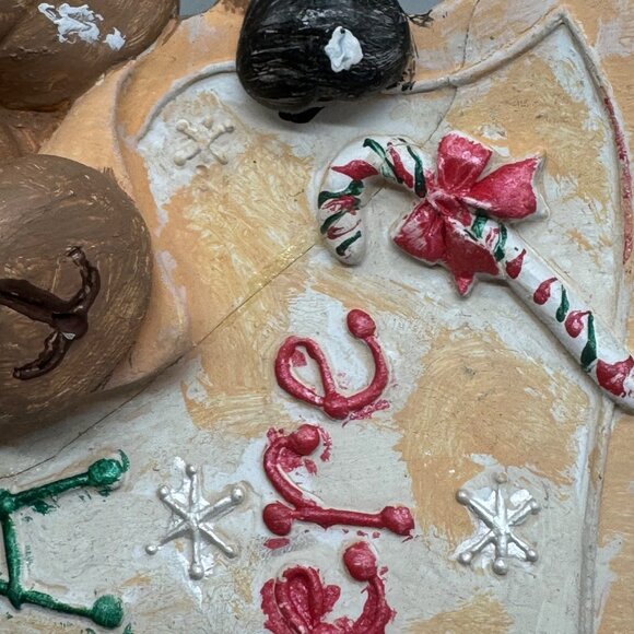 Christmas Santa Stops Here Hanging Holiday Decoration Hand Painted READ - Picture 9 of 9